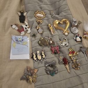 Assorted Brooch and Pin Collection